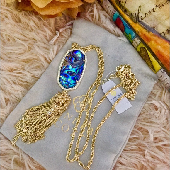 KENDRA SCOTT Rayne Abalone Long Tassel Necklace - Picture 4 of 7